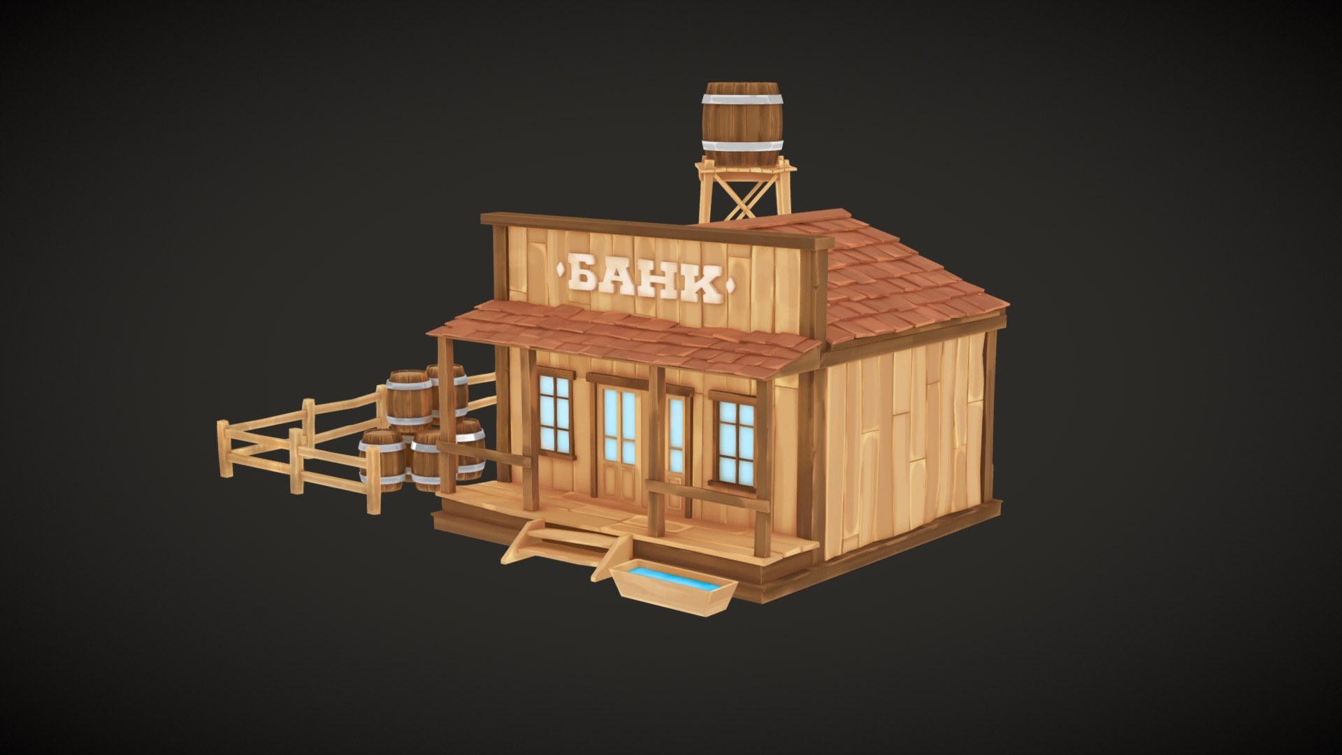 Wild West Bank 3d model