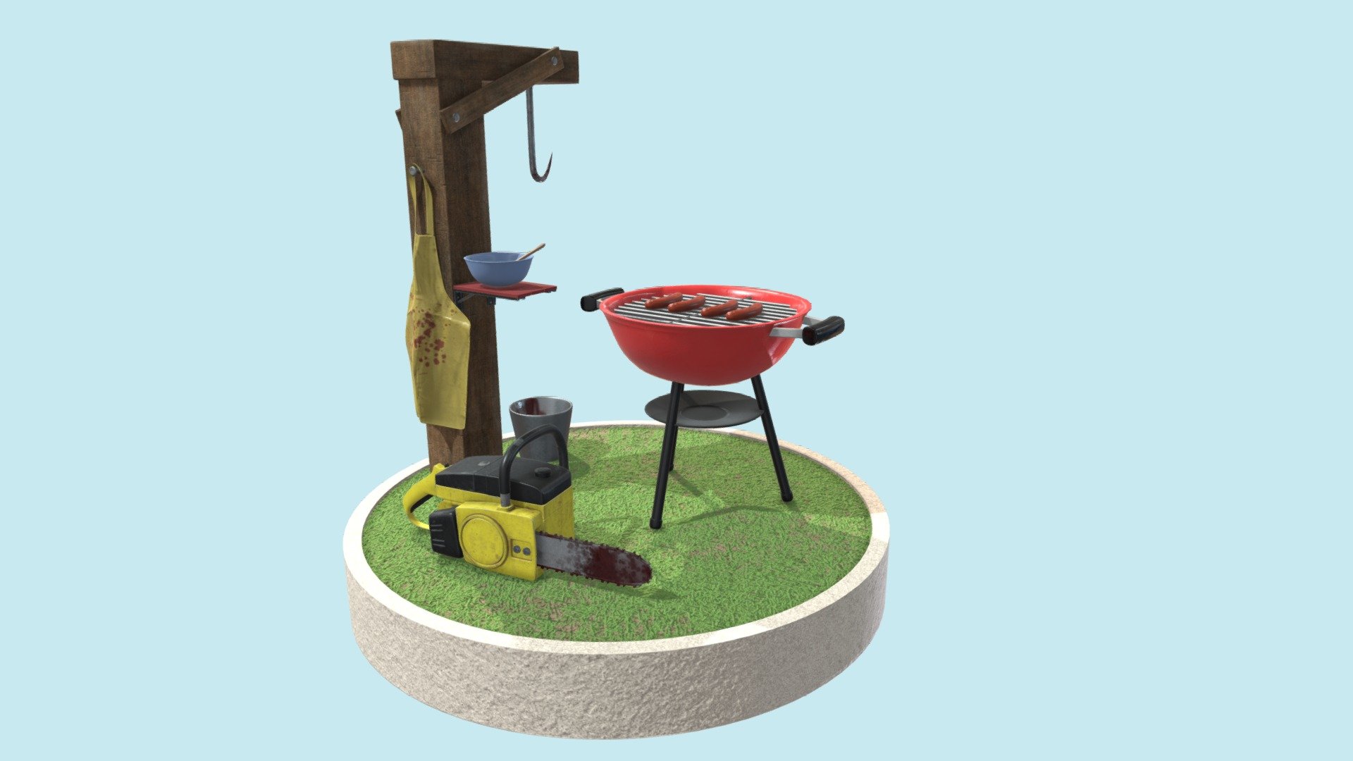 Barbecue and Chili 3d model