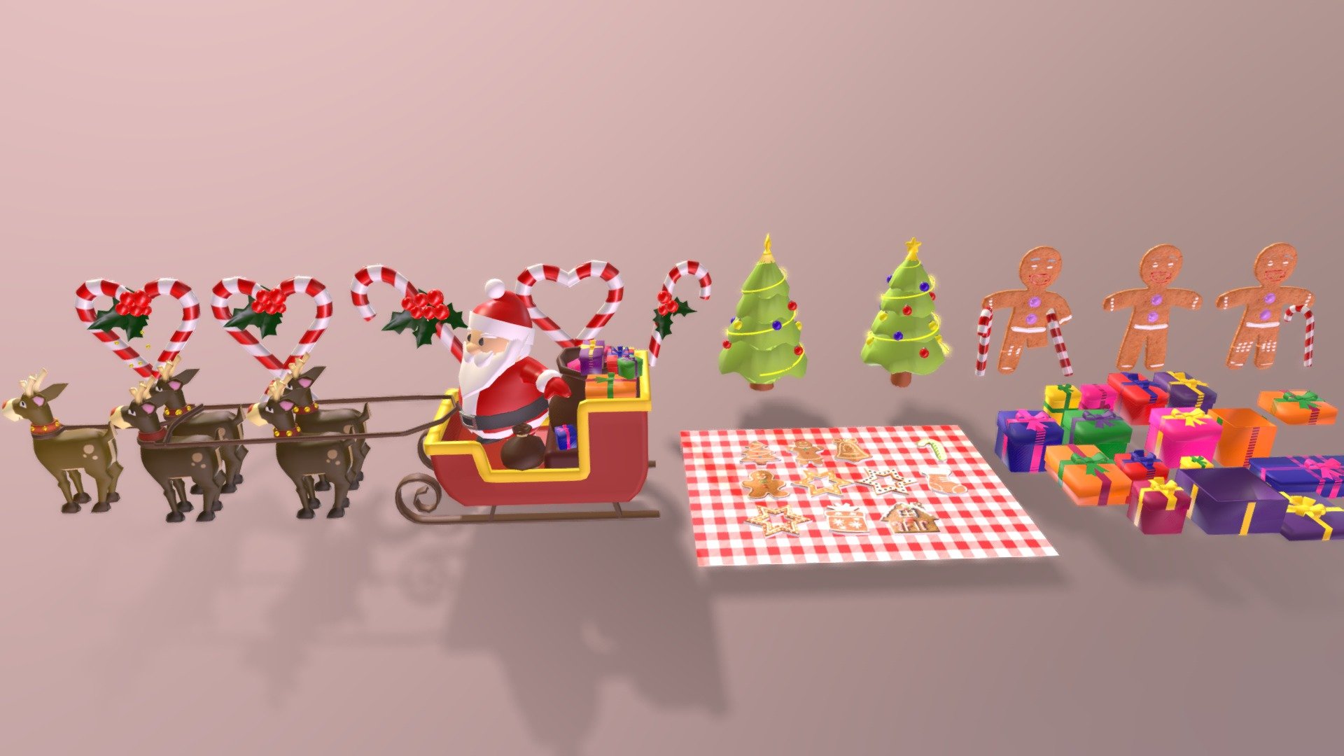 christmas pack 3d model