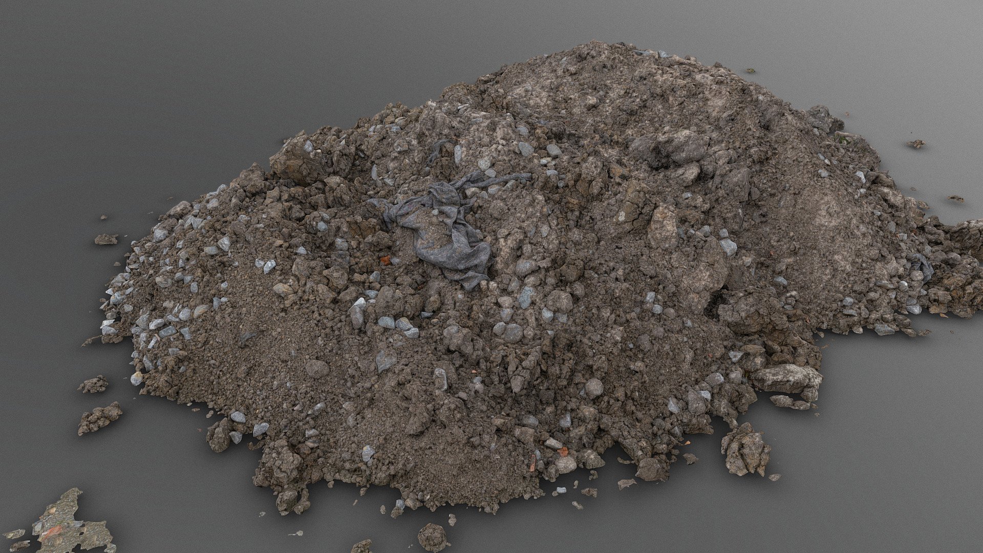 Stony soil pile 3d model