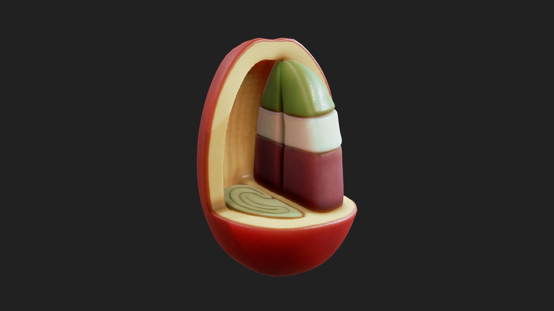 Anatomy of the Coffee Fruit 3d model