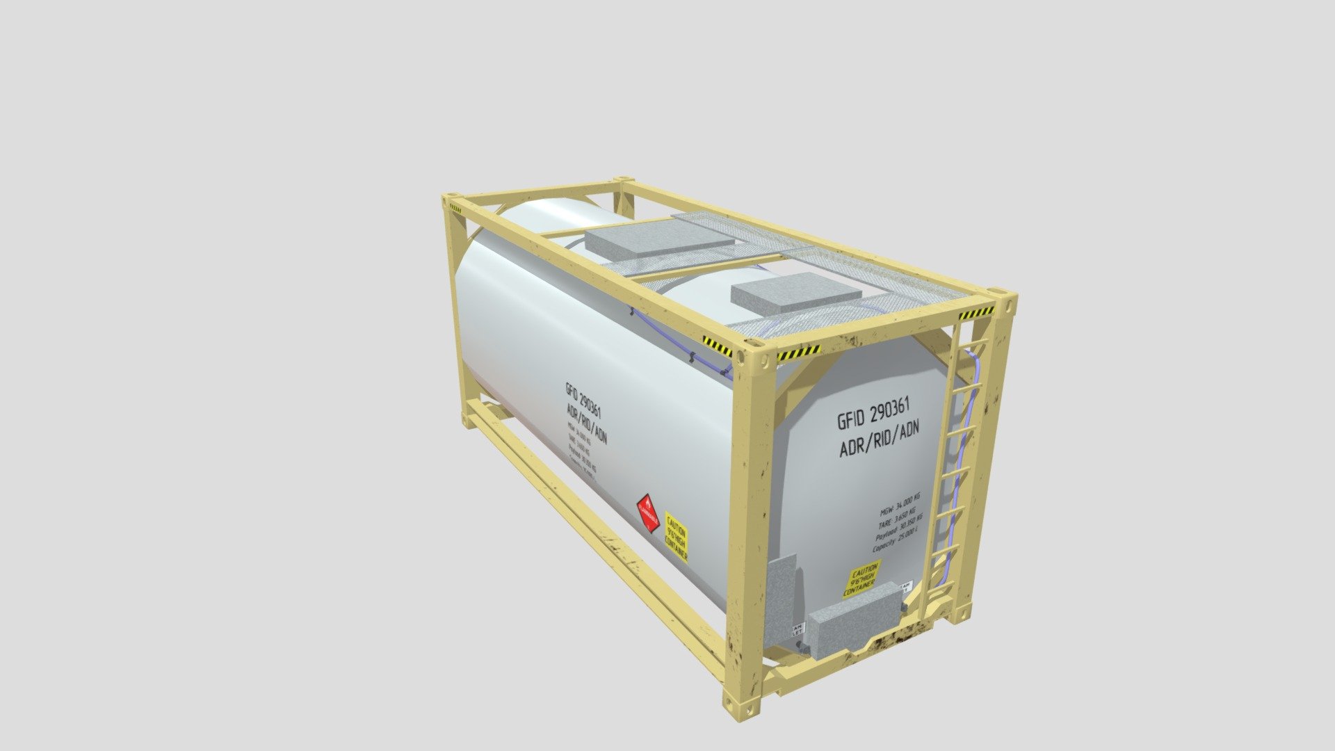 Container 20ft Oil Tank 3d model