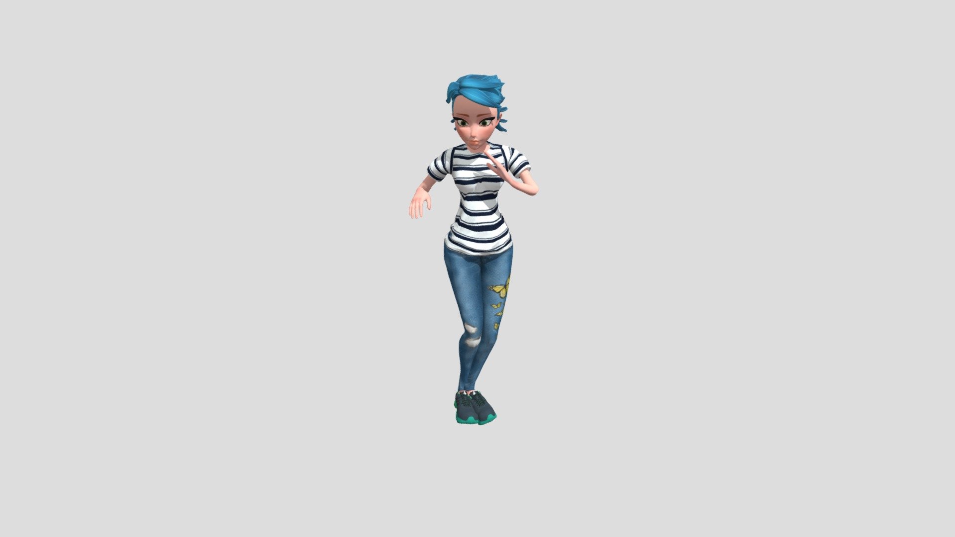 Cartoon Young Female 1 Rumba Dancing 3d model