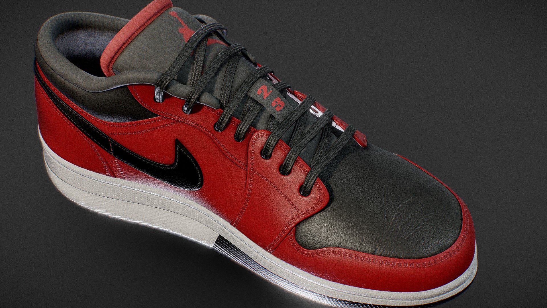 Nike Air Jordan 1 Low Red 3d model