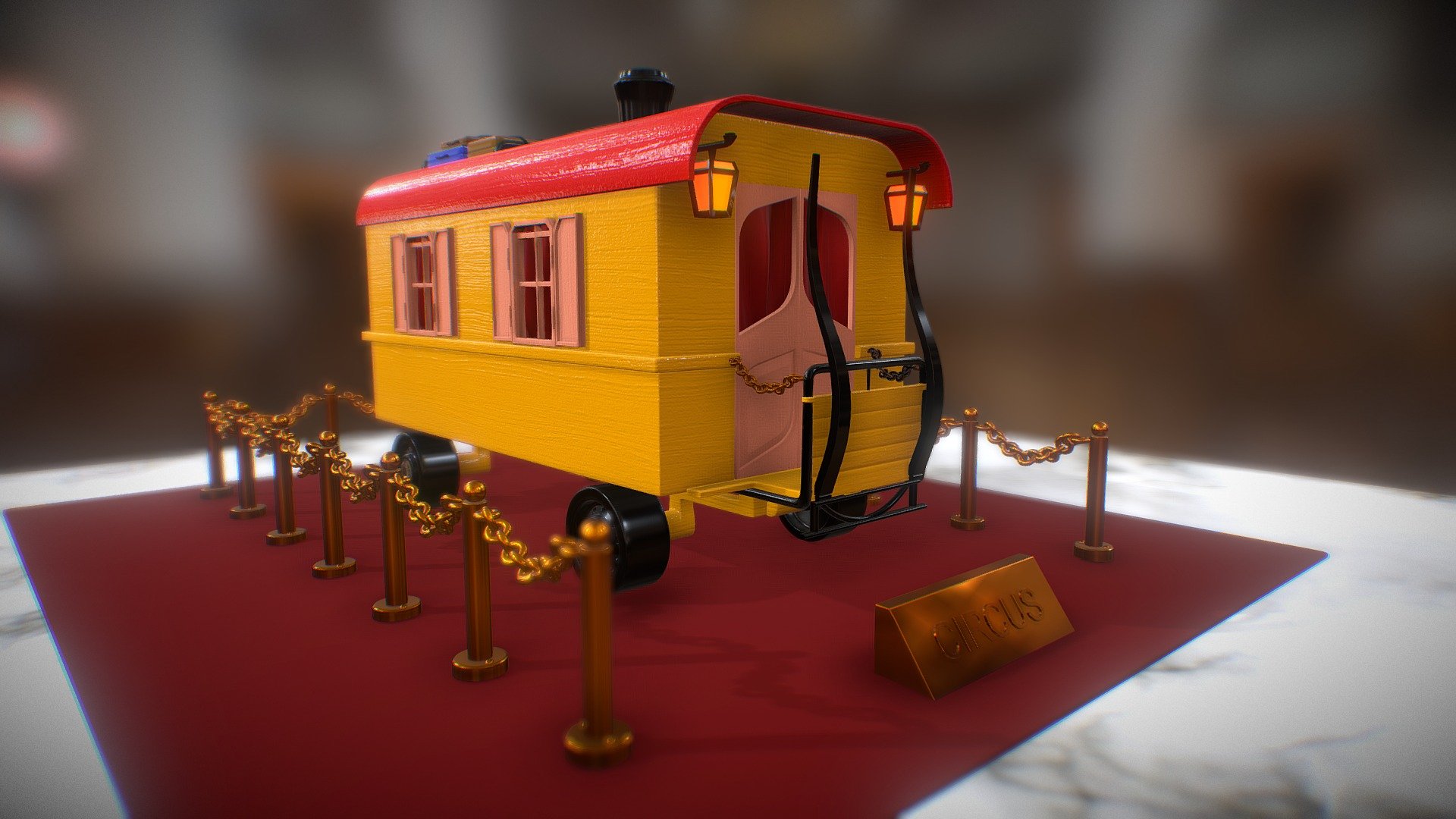 Toy circus vagon 3d model