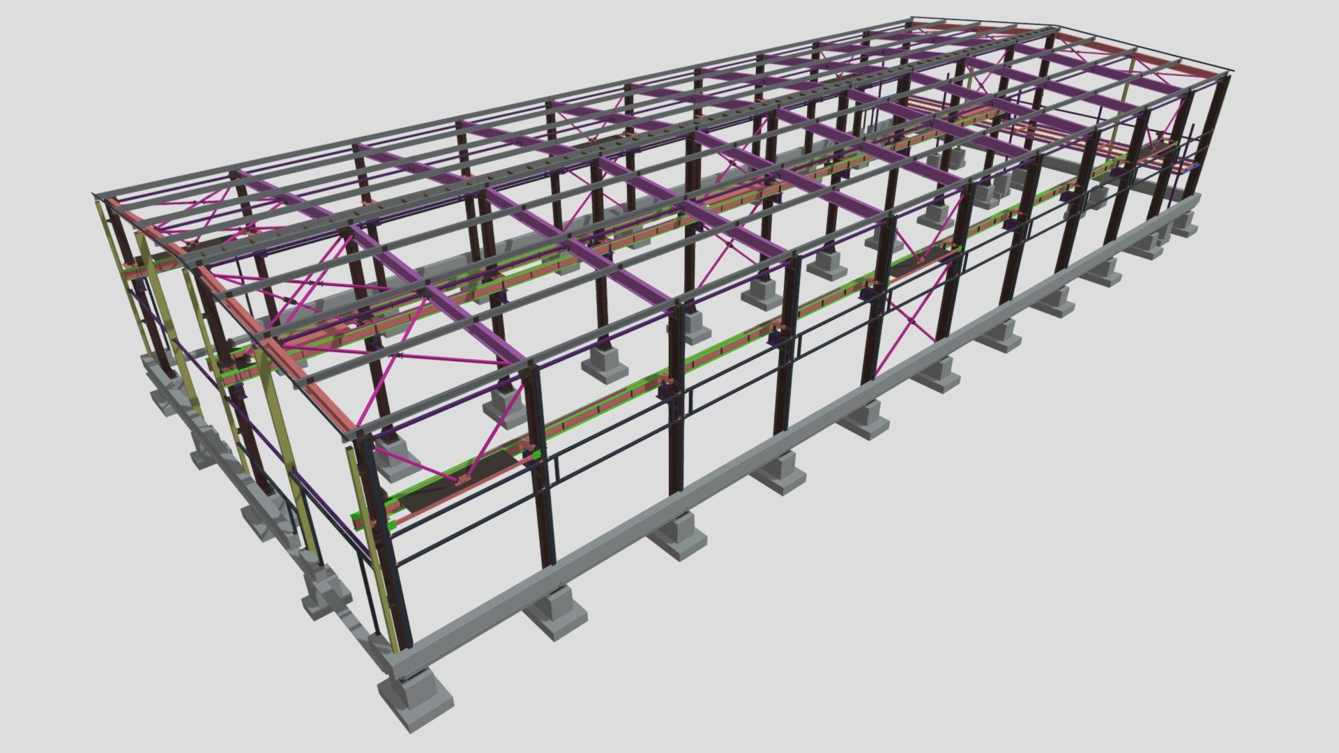 Non-combustible materials warehouse 3d model