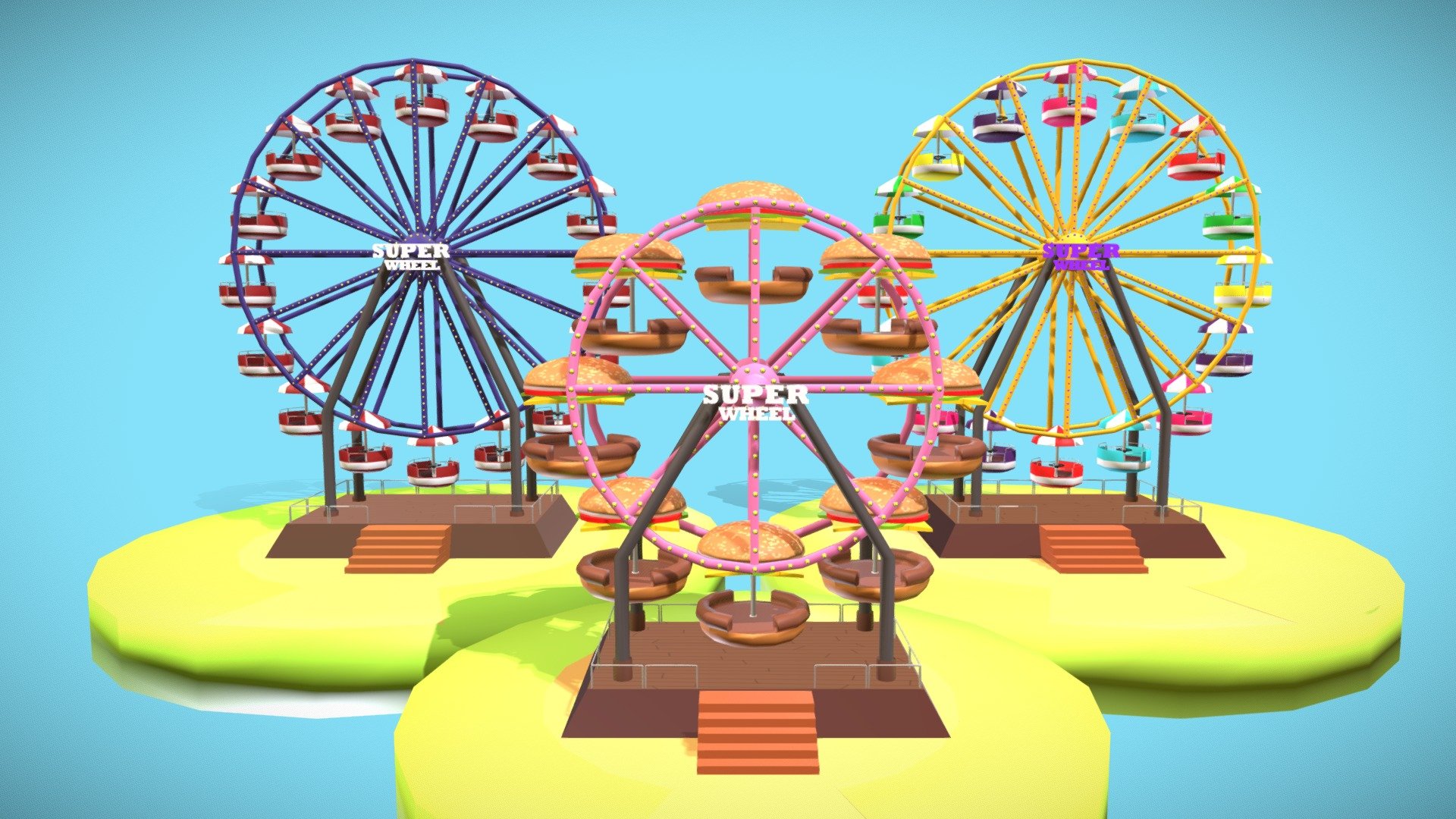 Ferris Wheel Pack 3d model