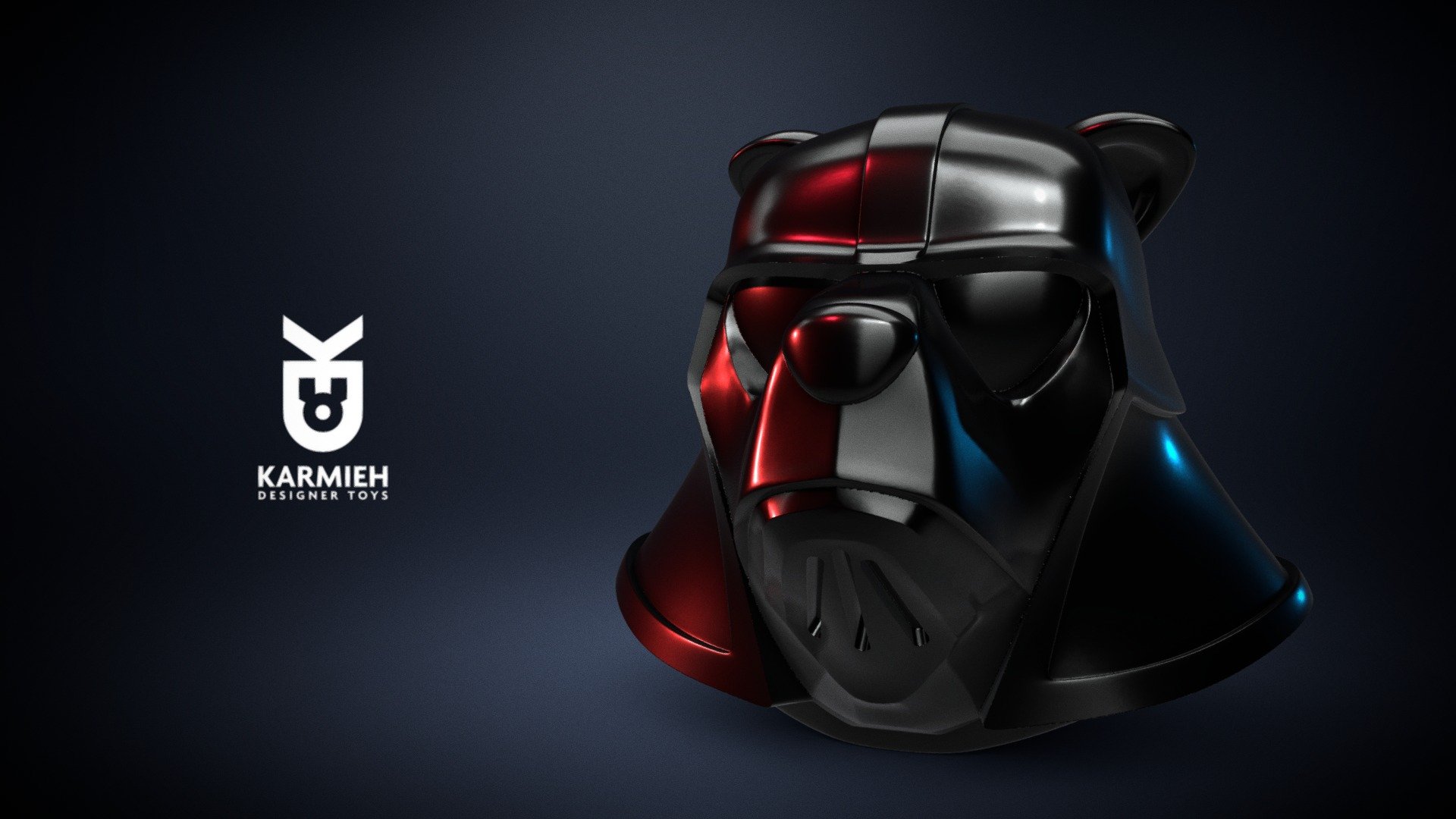 Darth Bear Helmet progress 3d model