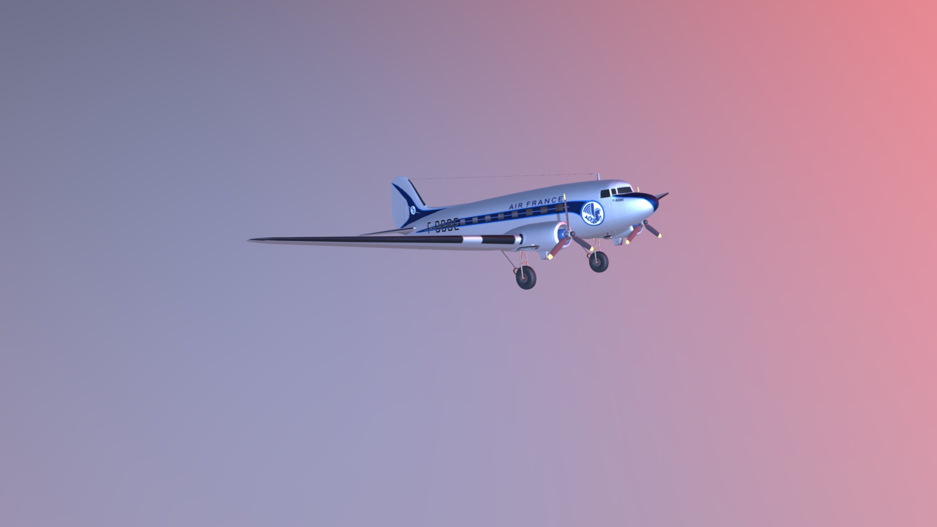 Air France DC3 3d model