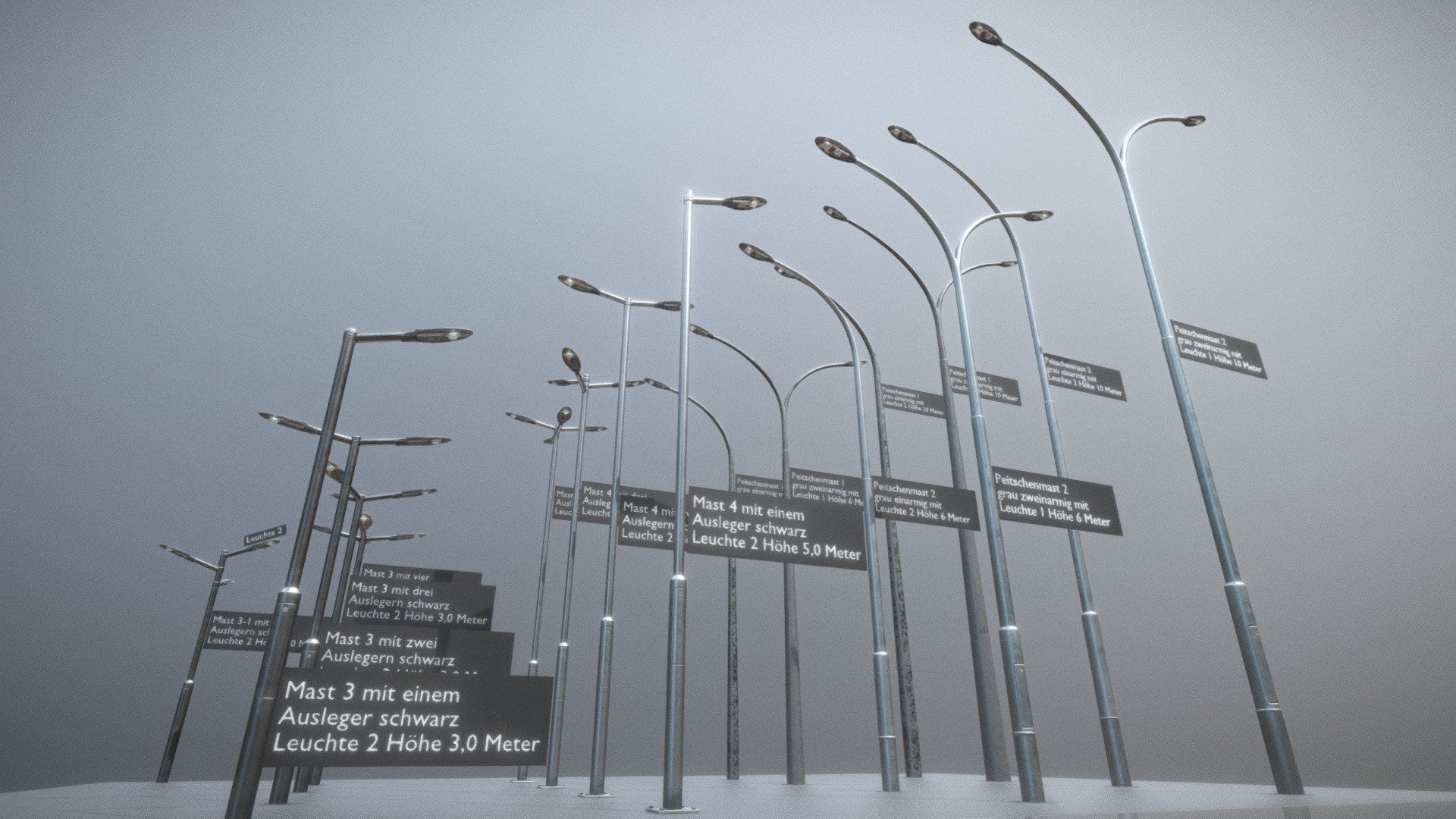 Light Poles (Overview) 3d model