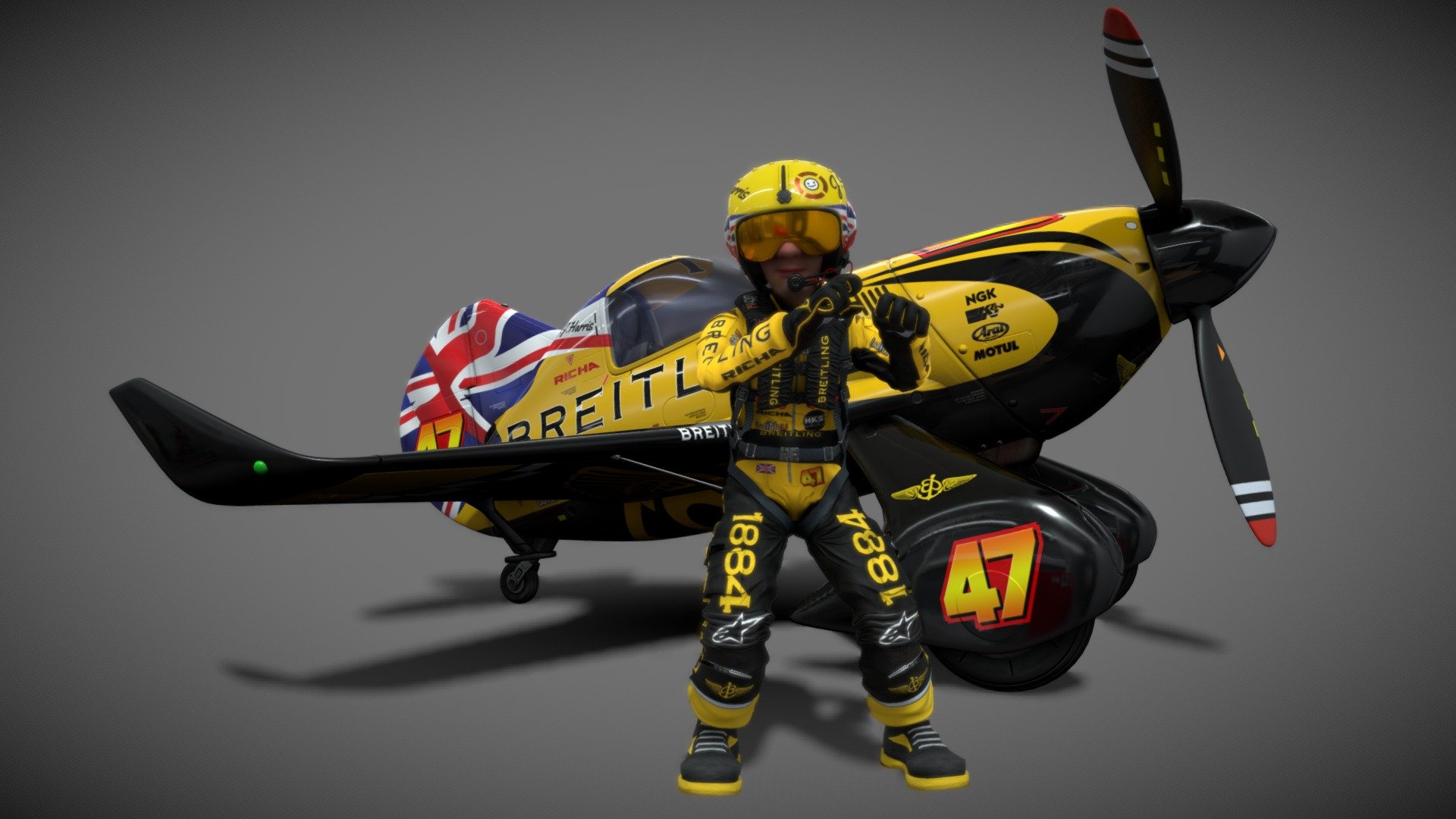 dancing Air-pilot racing :) 3d model