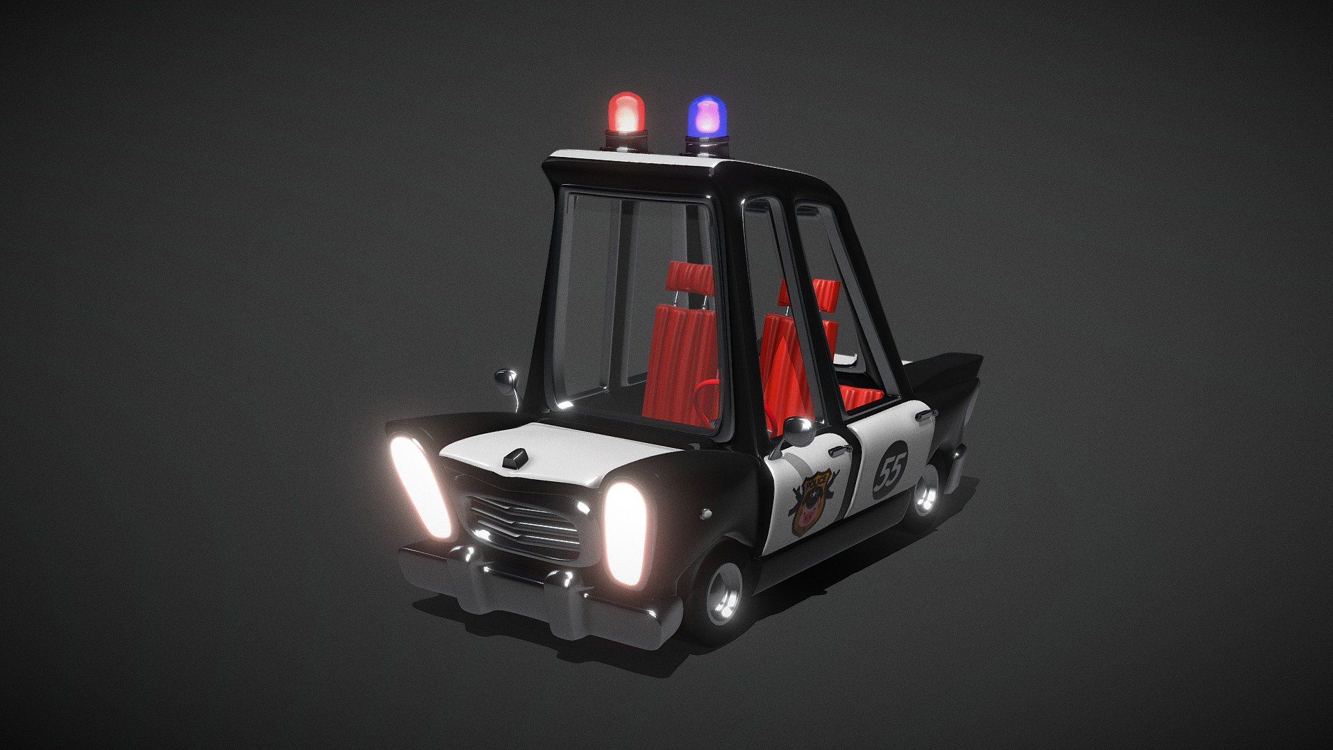 Cartoon Police Car | Render 3d model