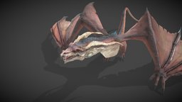 Animated Dragon Runs Slow Motion Loop