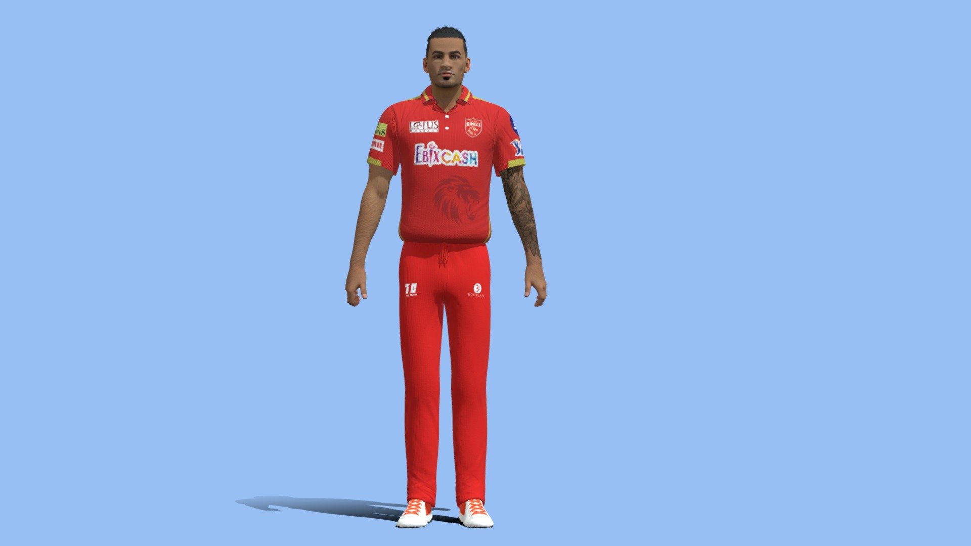 T-P Rigged Rahul Chahar Cricket 3d model