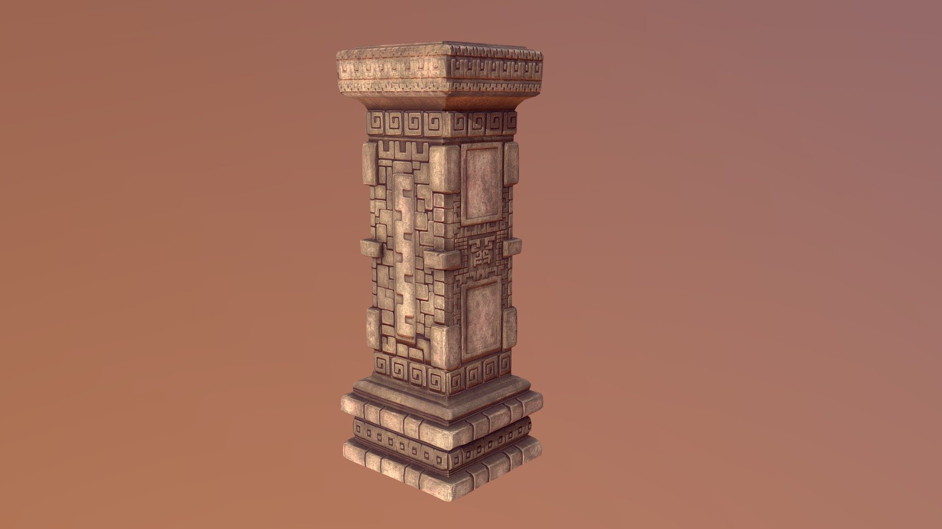 Aztec Pillar 3d model