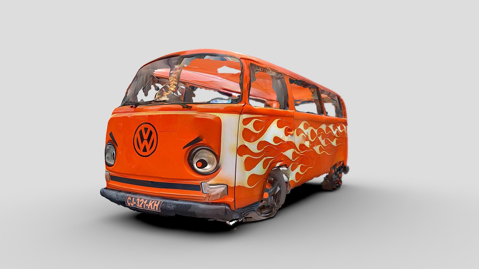 Angry Volkswagen mini-van 3d model