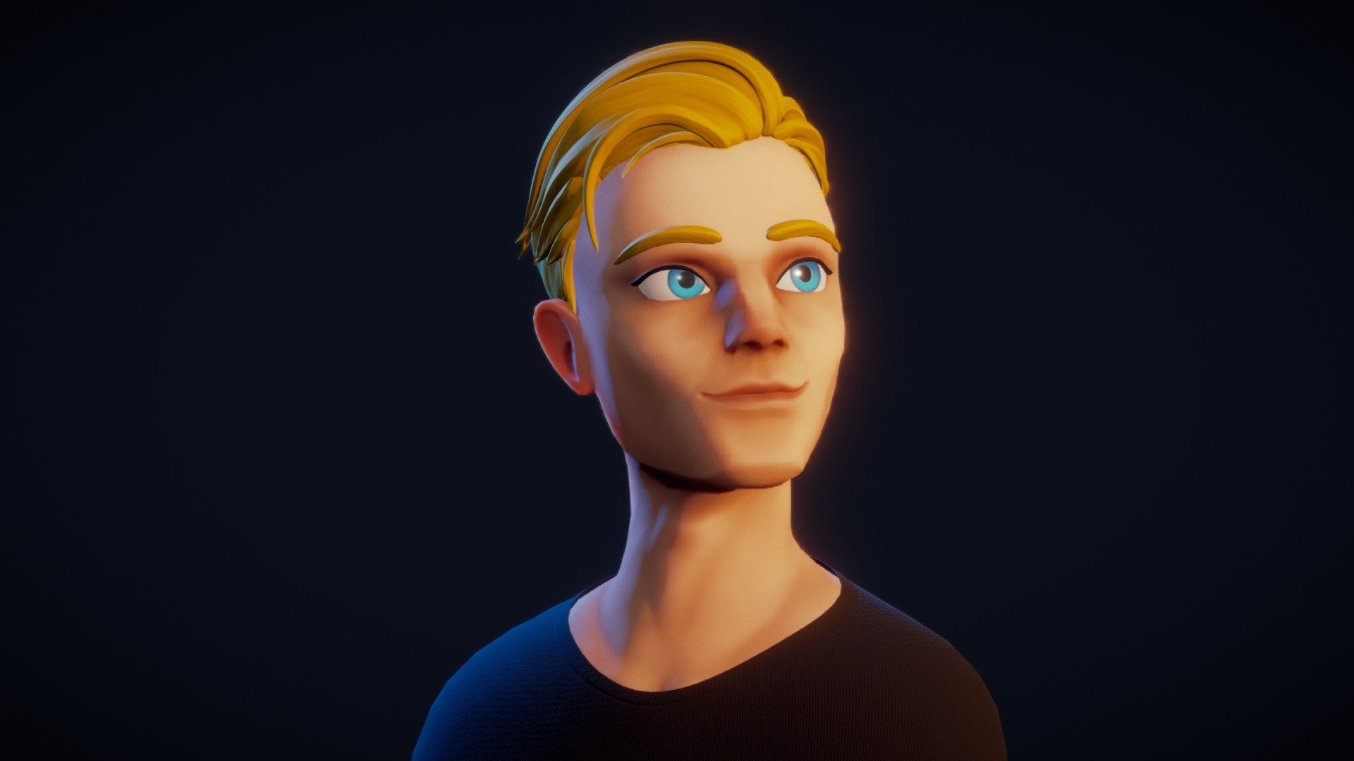 Boy portrait stylized 3d model