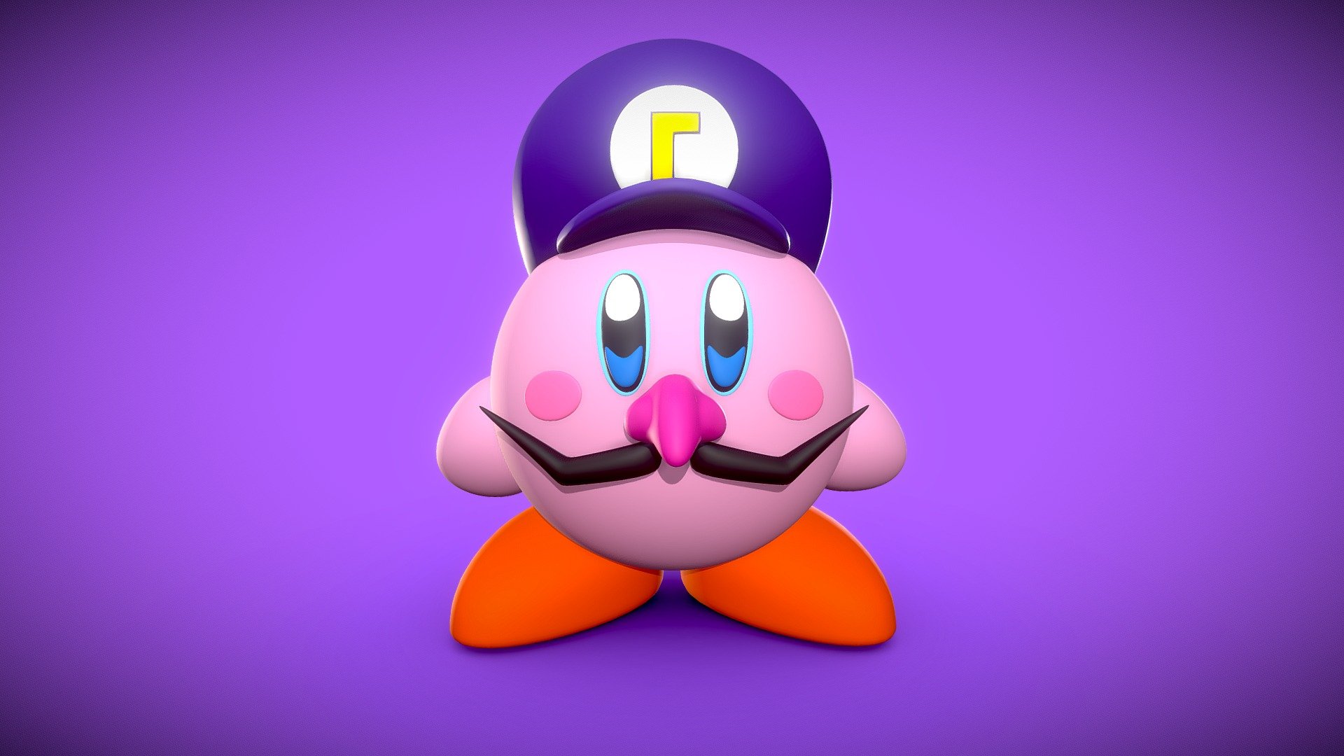 Waluigi Kirby 3d model