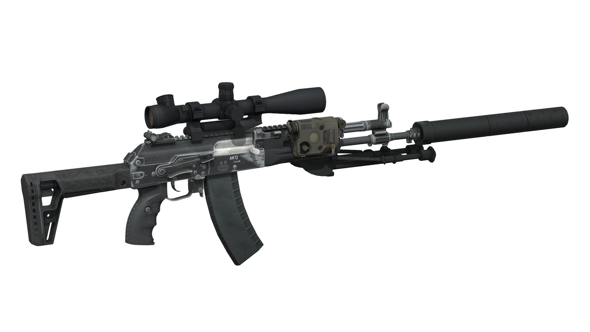 AK12 DMR SPR SOPMOD MK lll 3d model