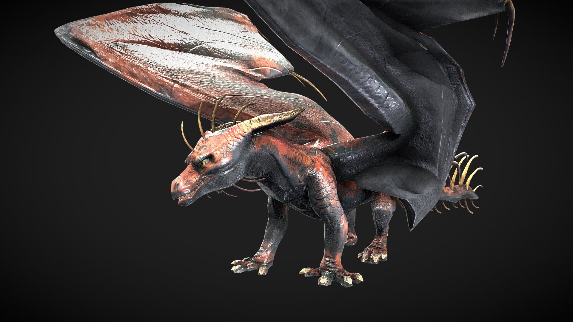 Game Ready Dragon With 29 Animations 3d model