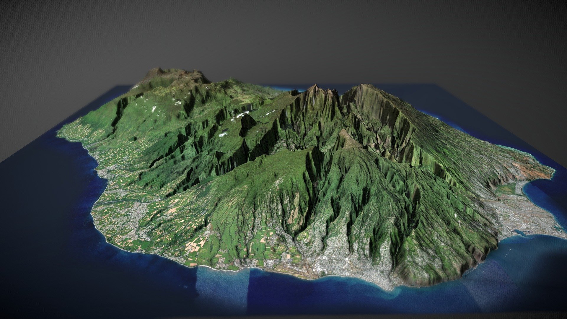 Reunion Island (TIN) 3d model