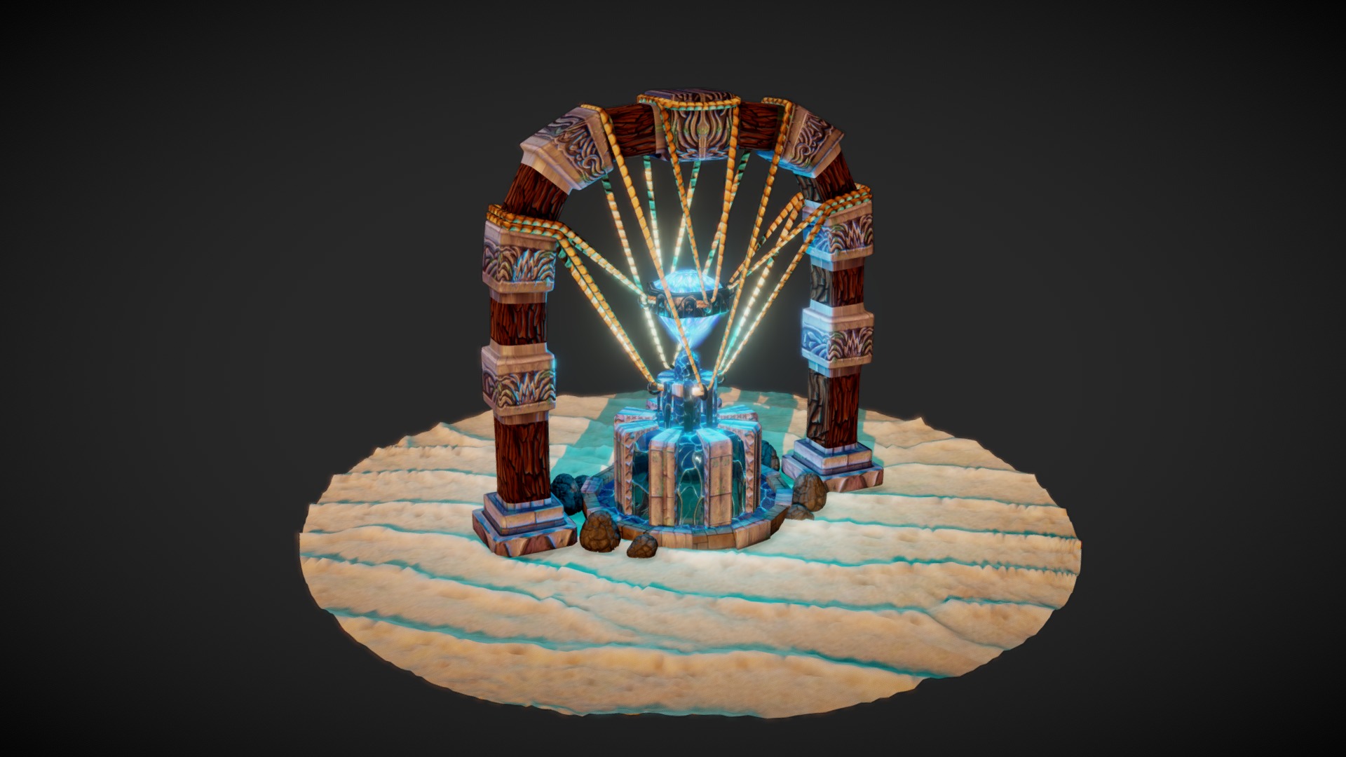 Stylized Fountain 3d model