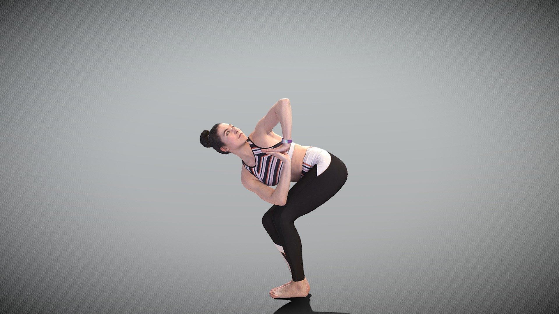 Woman in sportswear meditating 387 3d model