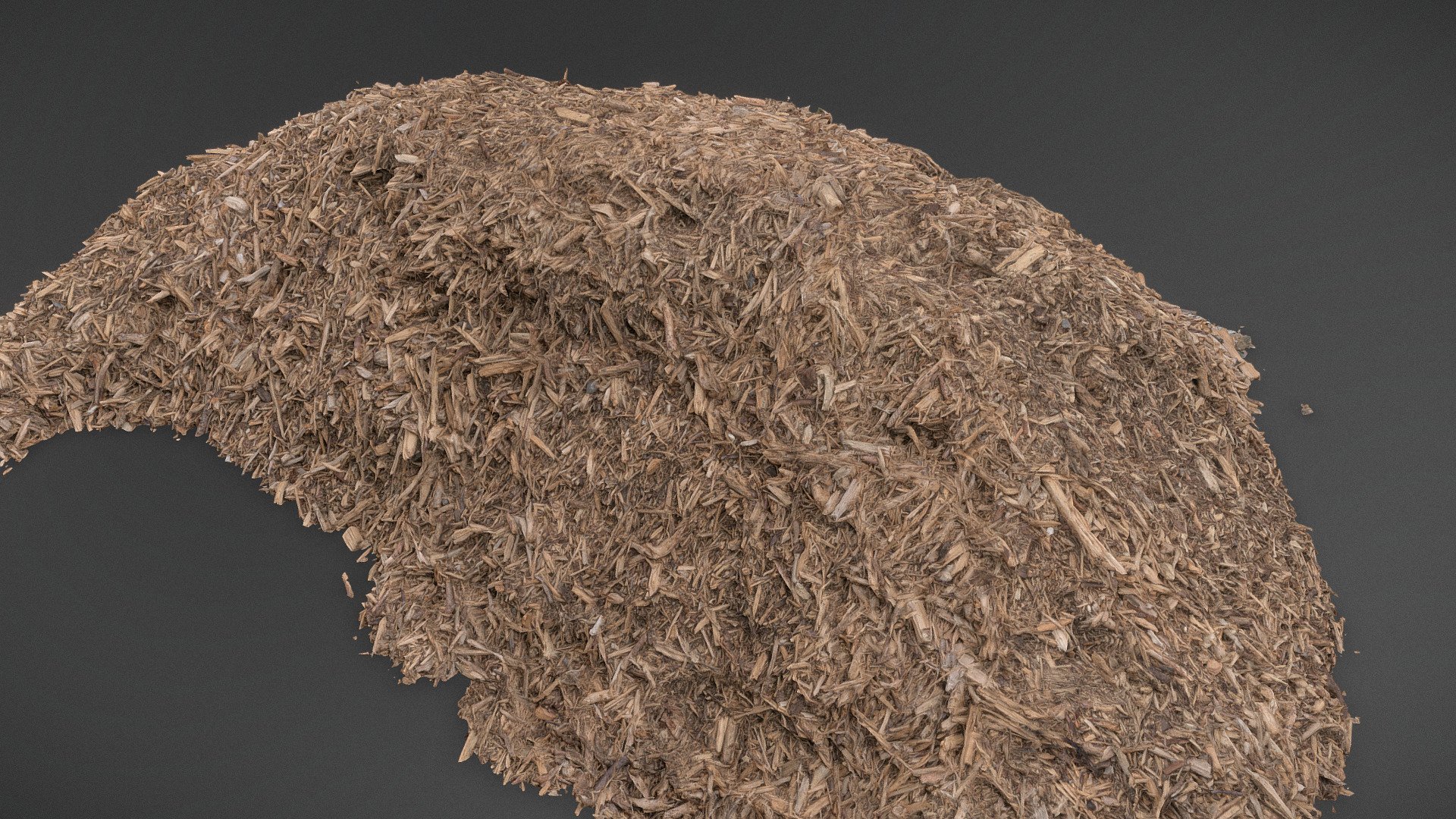 Shredded wood chips pile 3d model