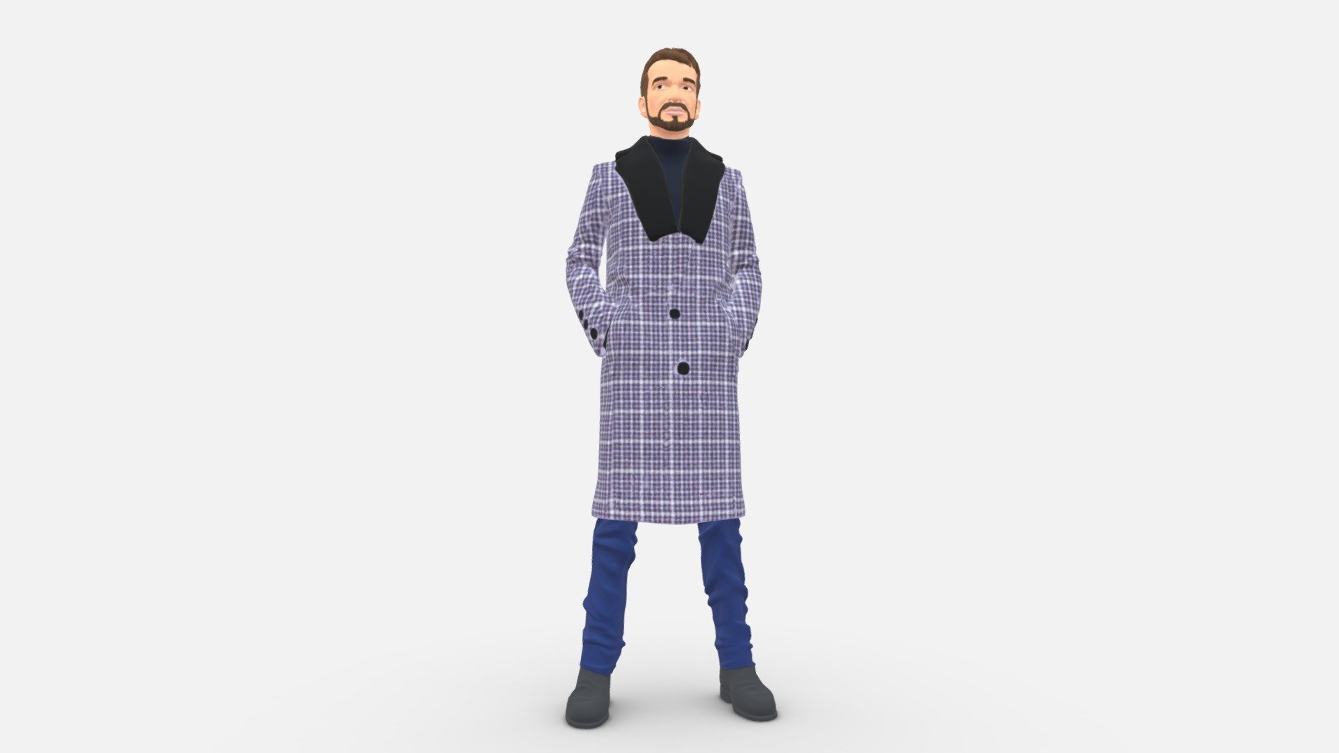 Man In Coat 1119 3d model