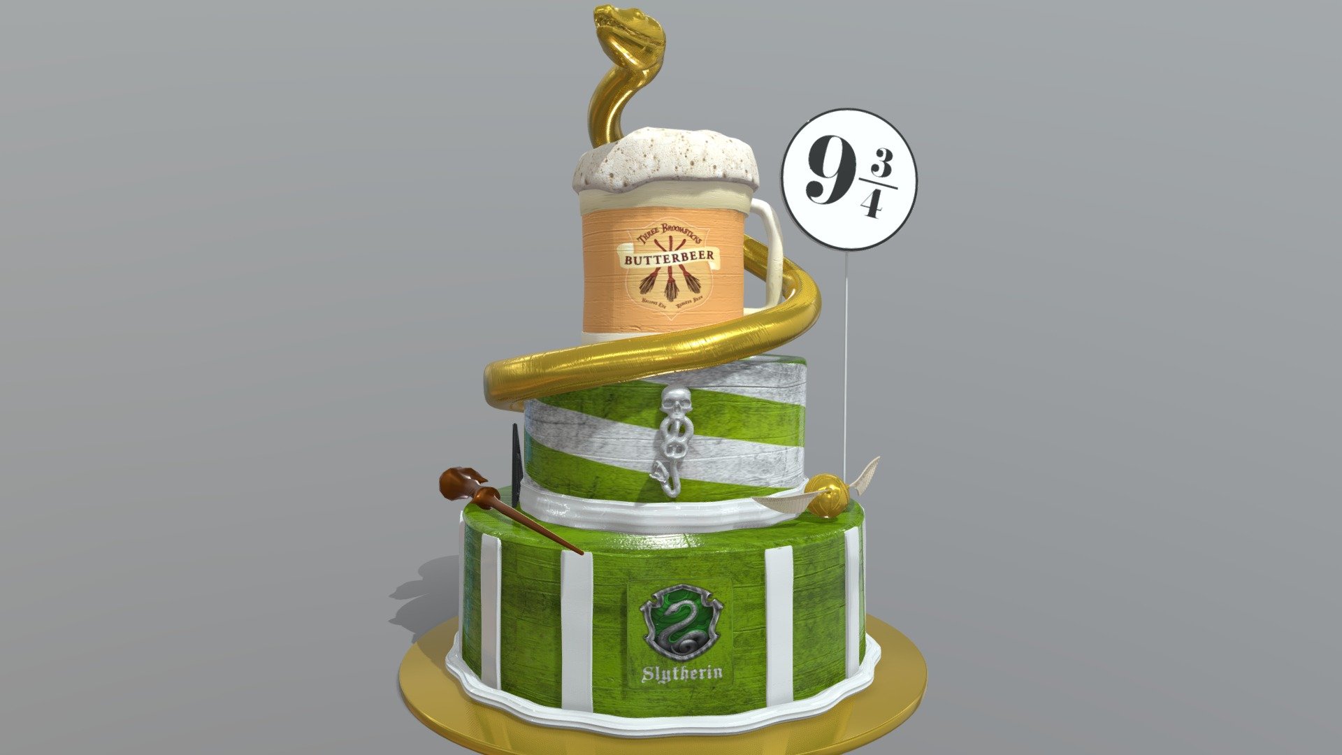 Slytherin cake 3d model