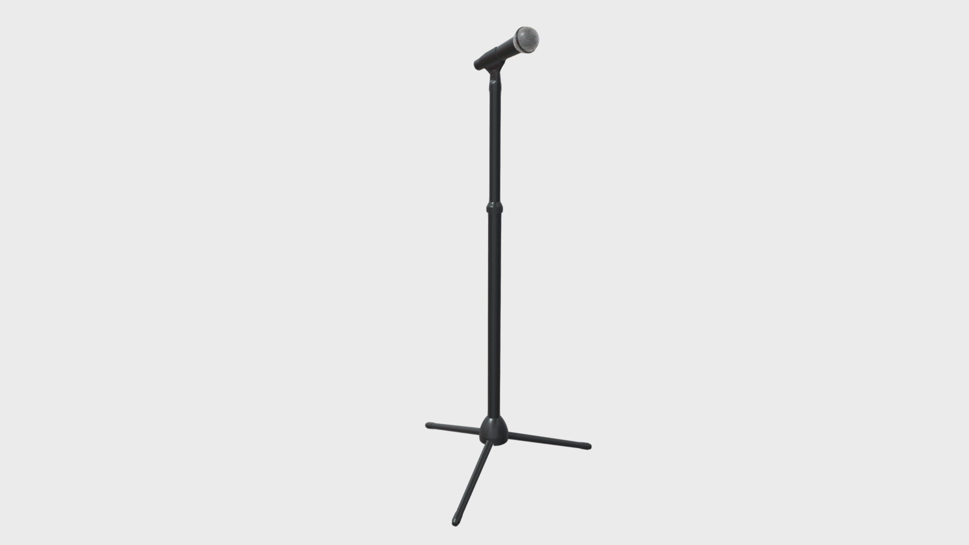 Microphone on tripod stand 3d model