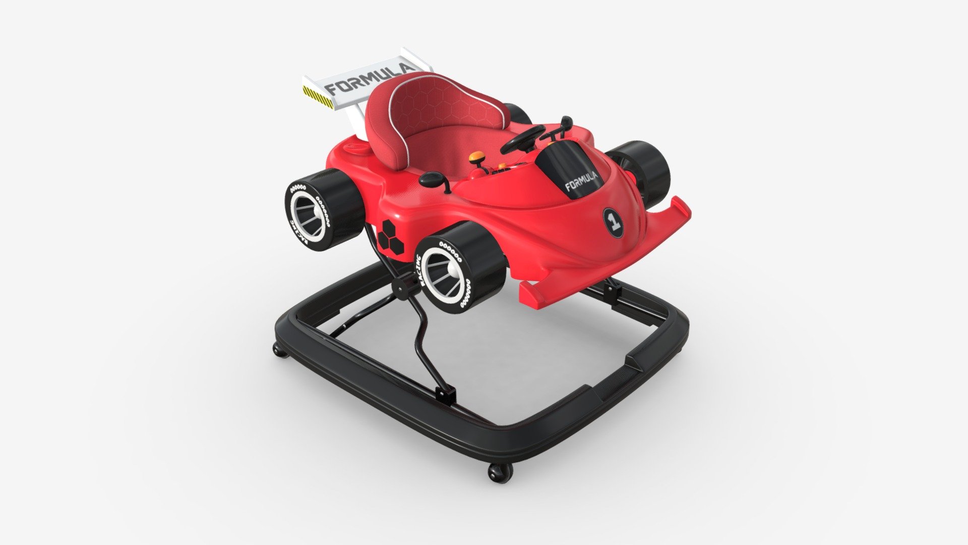 Racing car baby walker 3d model