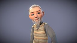 Cartoon cartoon old man old man have a binding