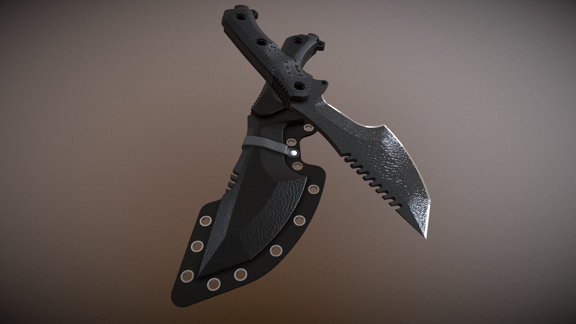 Brimob Tracker Knife 3d model