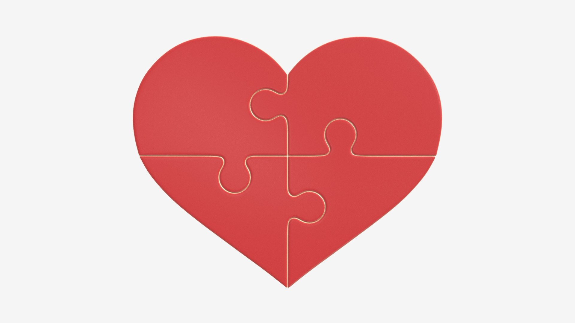 Jigsaw puzzle heart 01 3d model