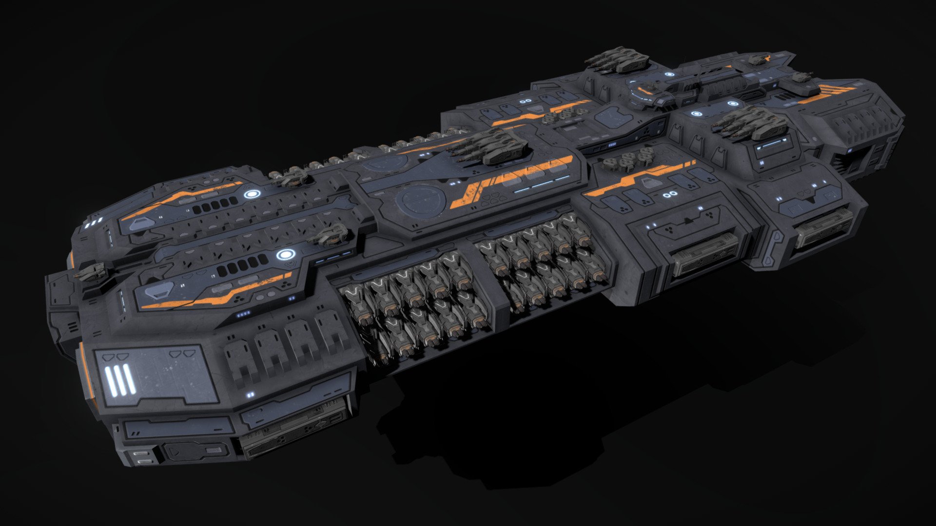 Scifi Battleship Hellbringer 3d model