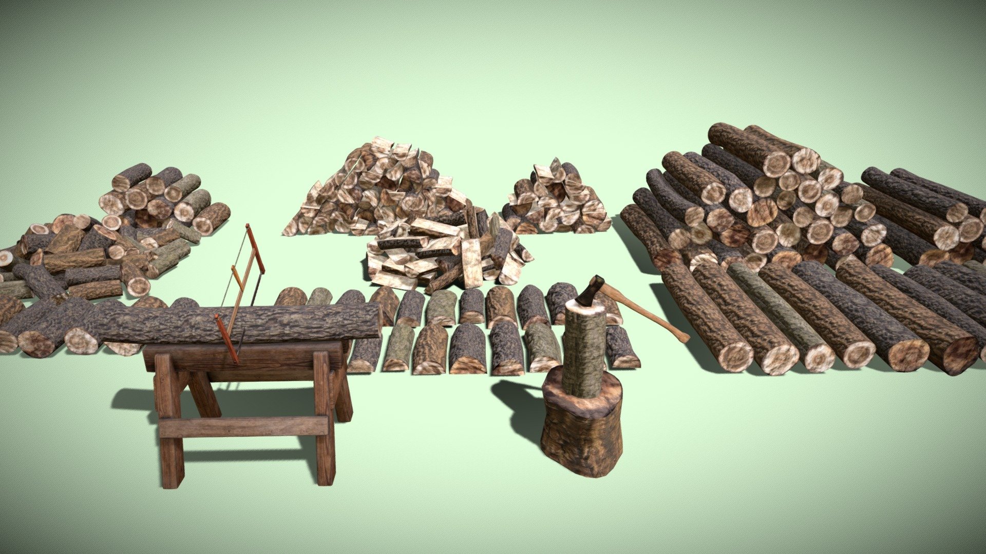 Firewood Logs Pack 3d model