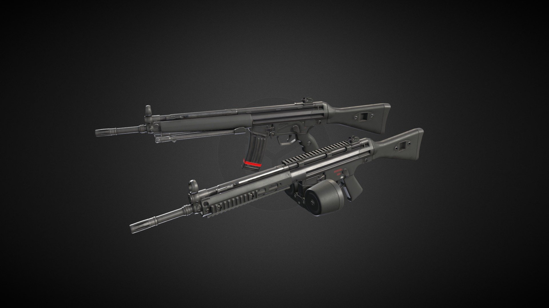 HK33 Assault Rifle 3d model