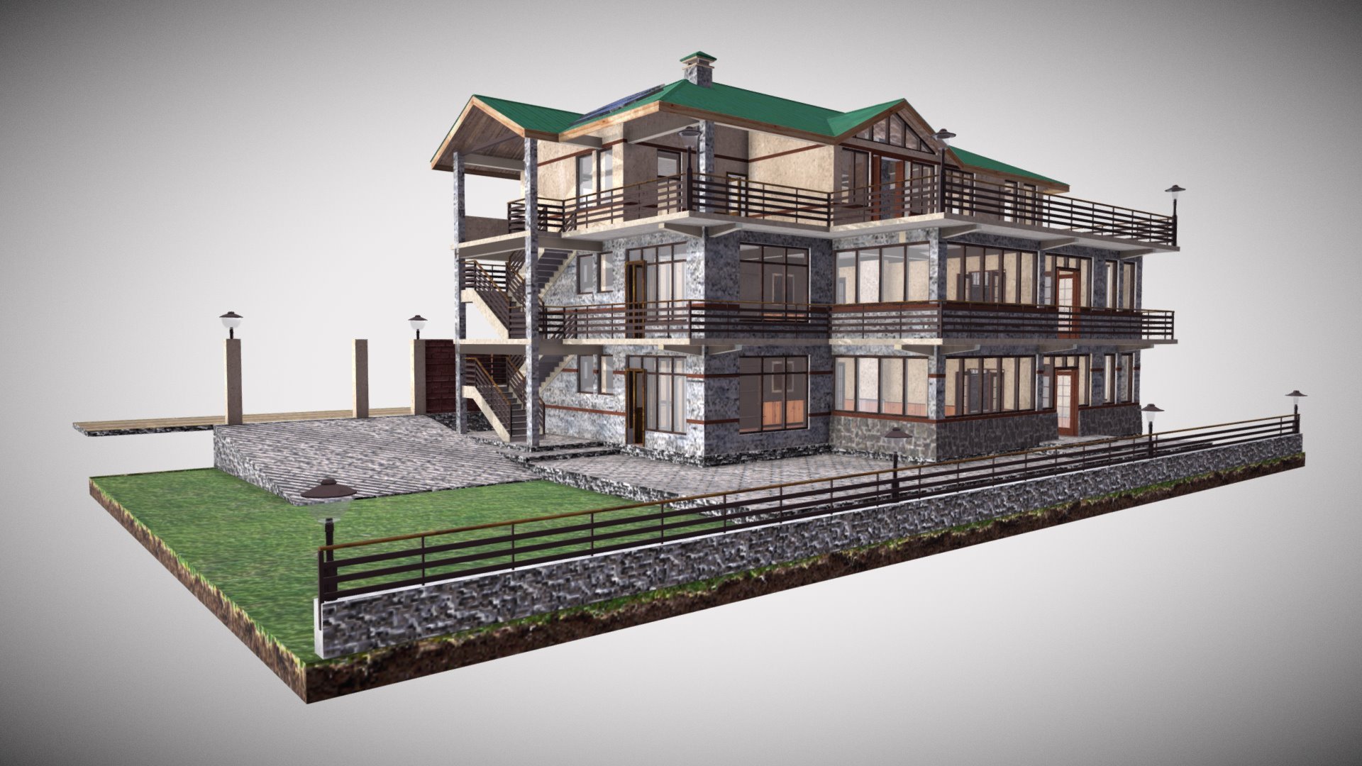 Residence in Mountain 3d model