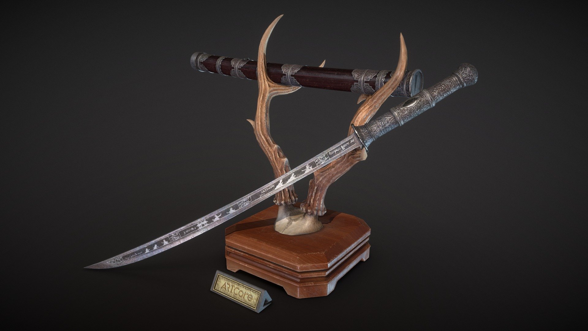 緬刀 Burmese Dha Sword (Game/Weapons) 3d model