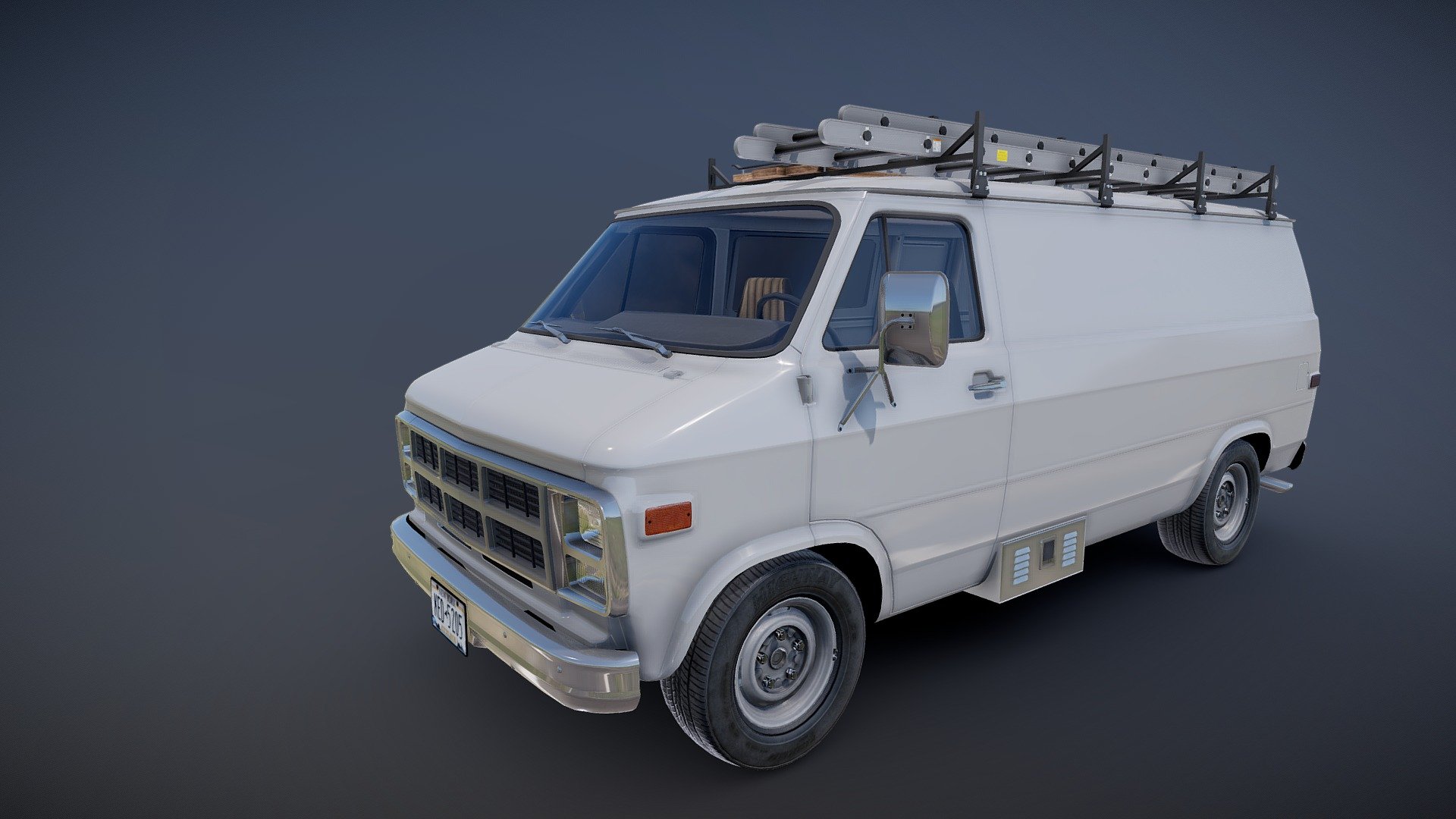 80s utility van 3d model