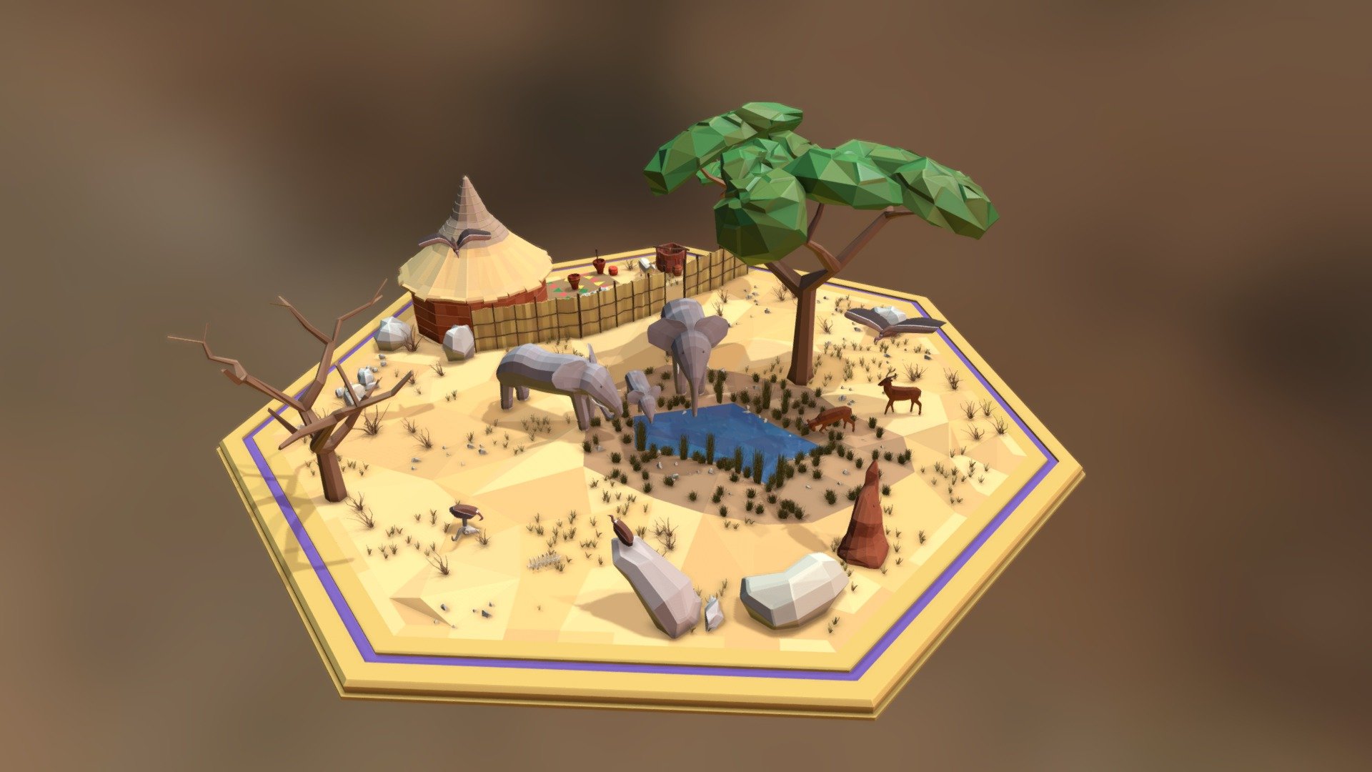 Savanna Diorama 3d model