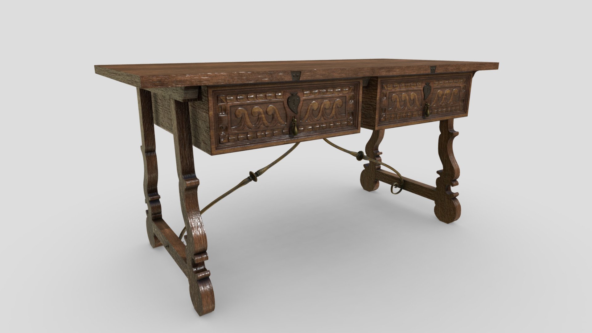 18th Century Spanish table 3d model