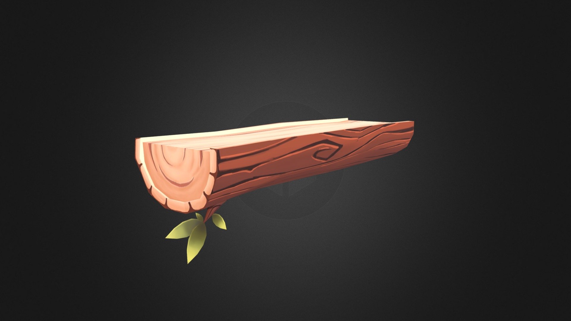 Handpainted Log 3d model