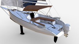 Small Sail Yacht White