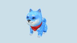 Handpainted Blue Shiba