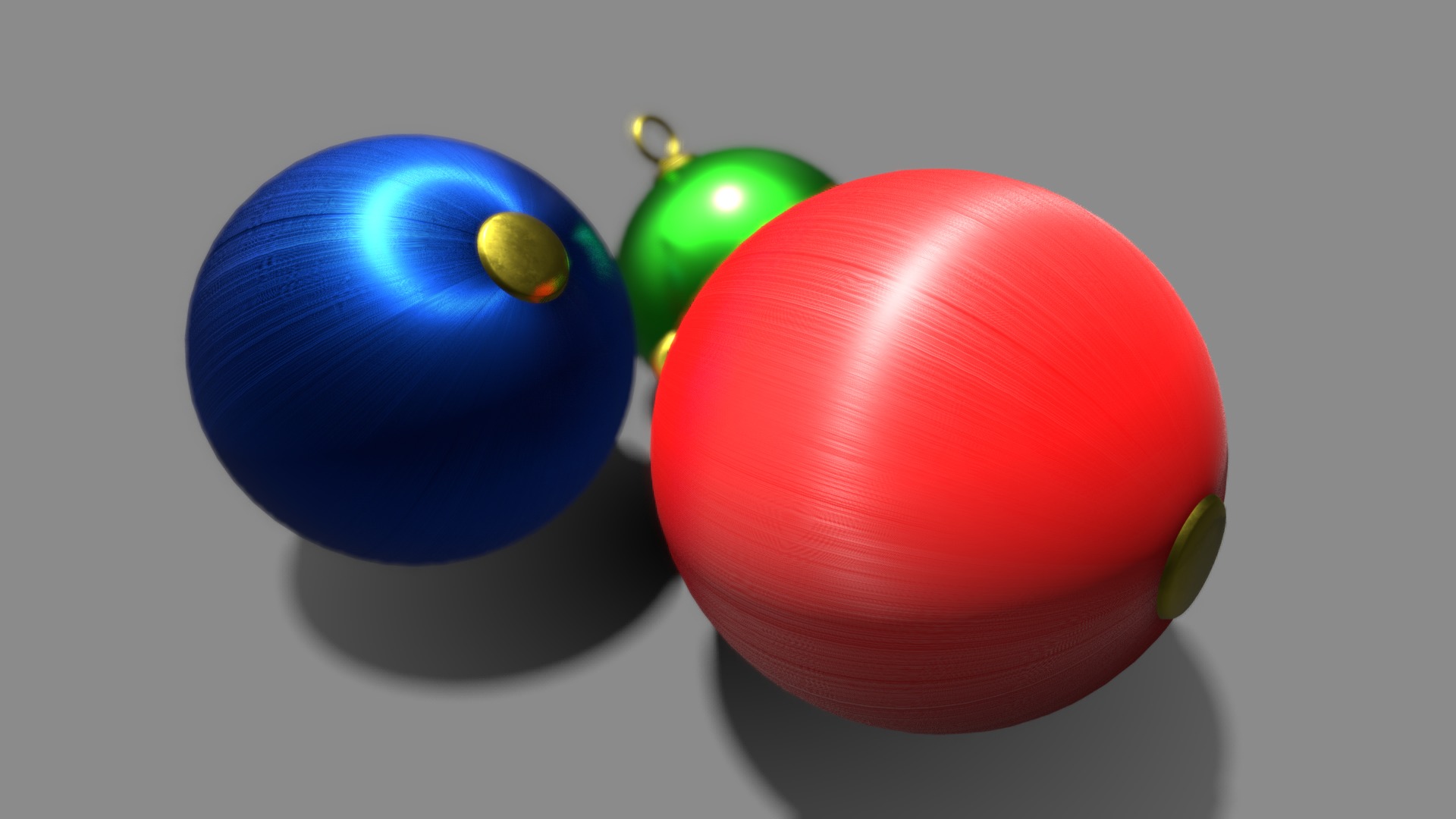 Anisotropic Material Demo: Christmas Baubles 3d model