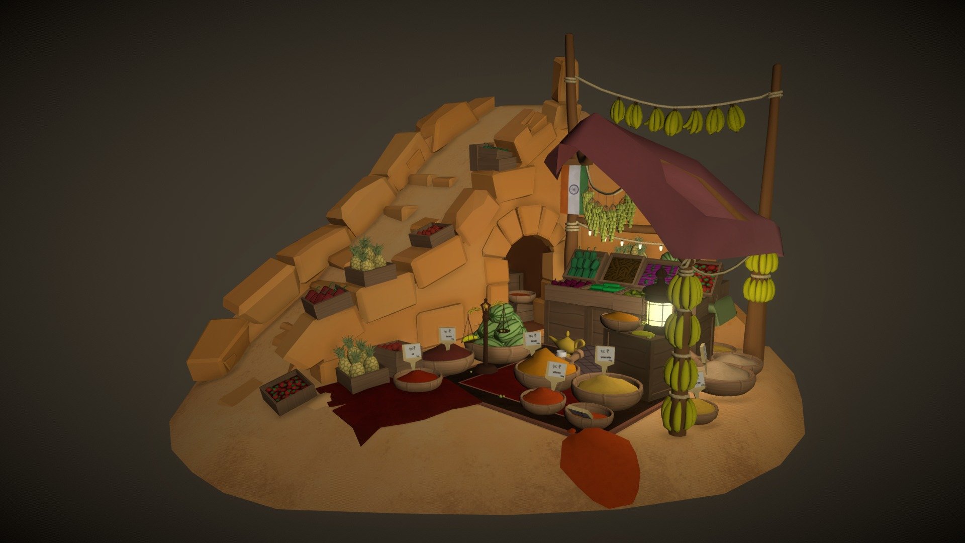 Farmers market 3d model