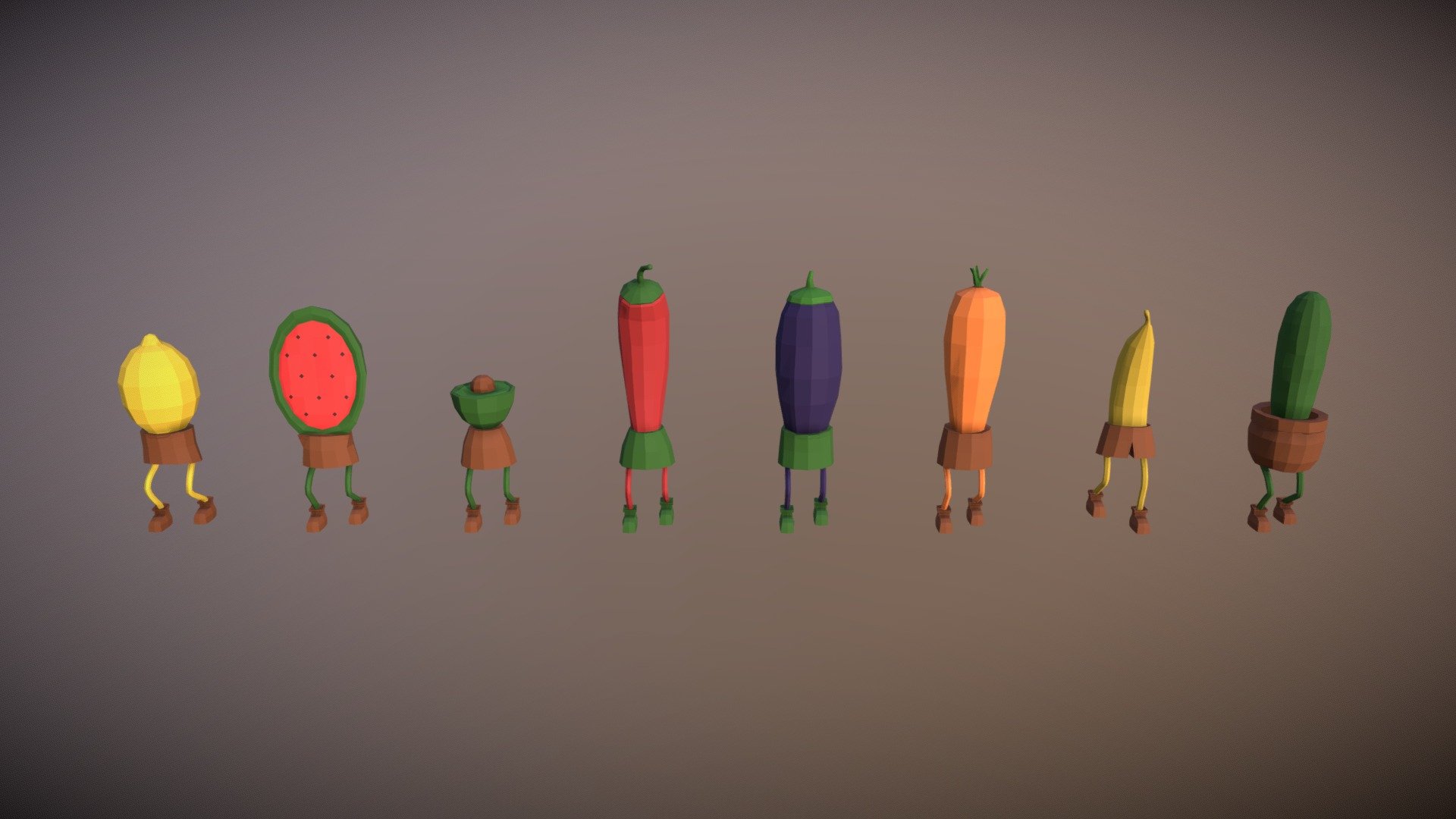 Party Fruits, And Plants 3d model