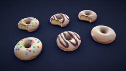 Stylized White Donuts